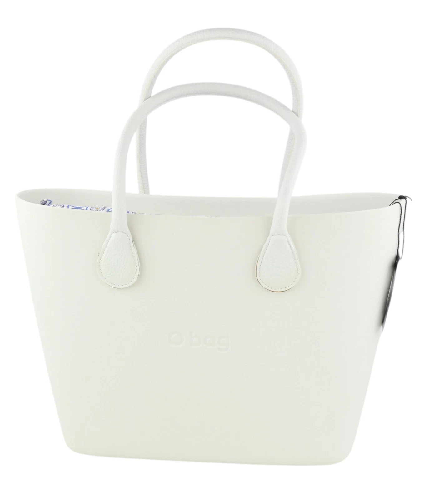 O Bag Urban Women Bag OS White Dual Handles Patterned Liner Trapeze Tote - O Bag