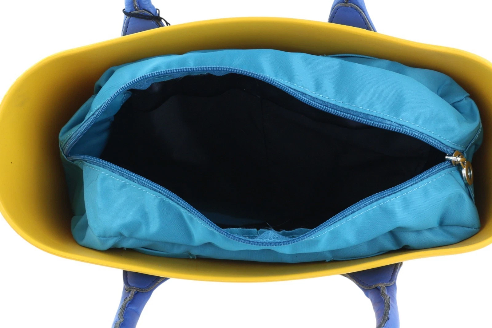 O Bag Mini Women's Bag OS Yellow Blue Double Handles Zipper Square - O Bag