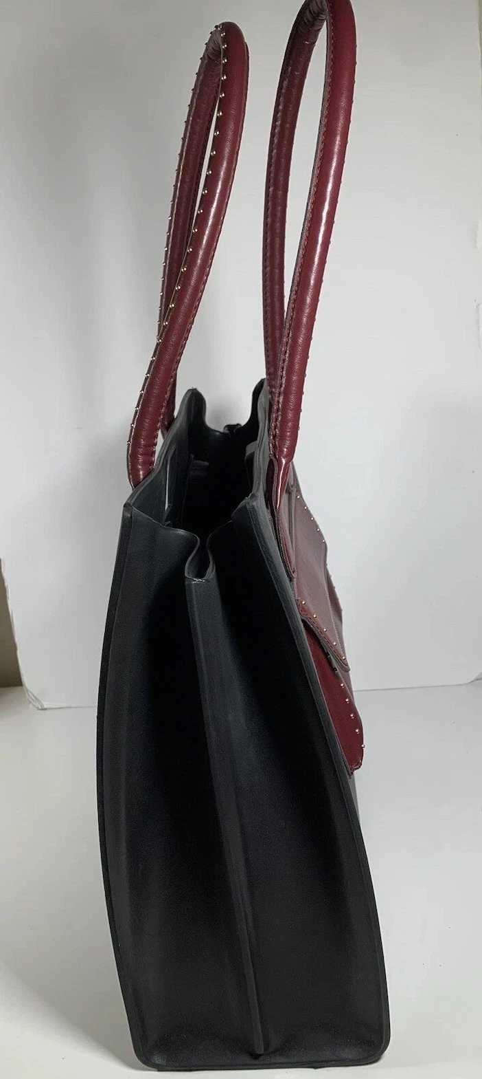oBag Classic Black/Plum Purple Handles Large Bag Tote Italy AS-IS O Bag - O Bag