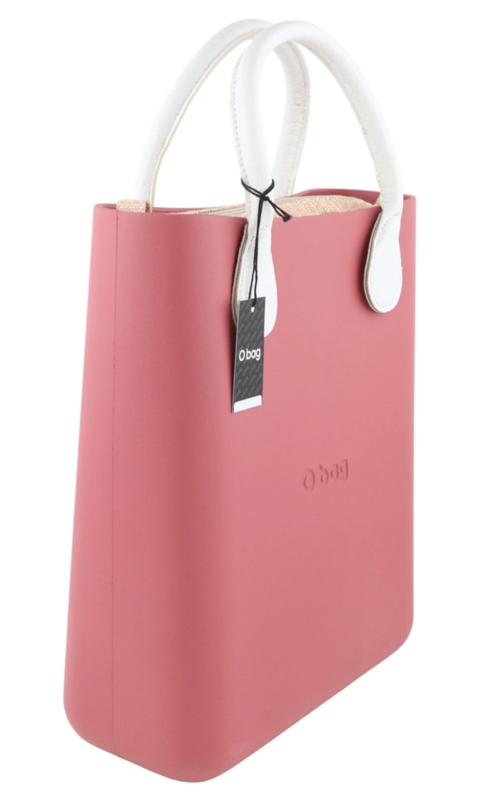 O Bag Chic Women Bag OS Pink Twin Handles Inner Pouch Mini Square Tote Casual - O Bag