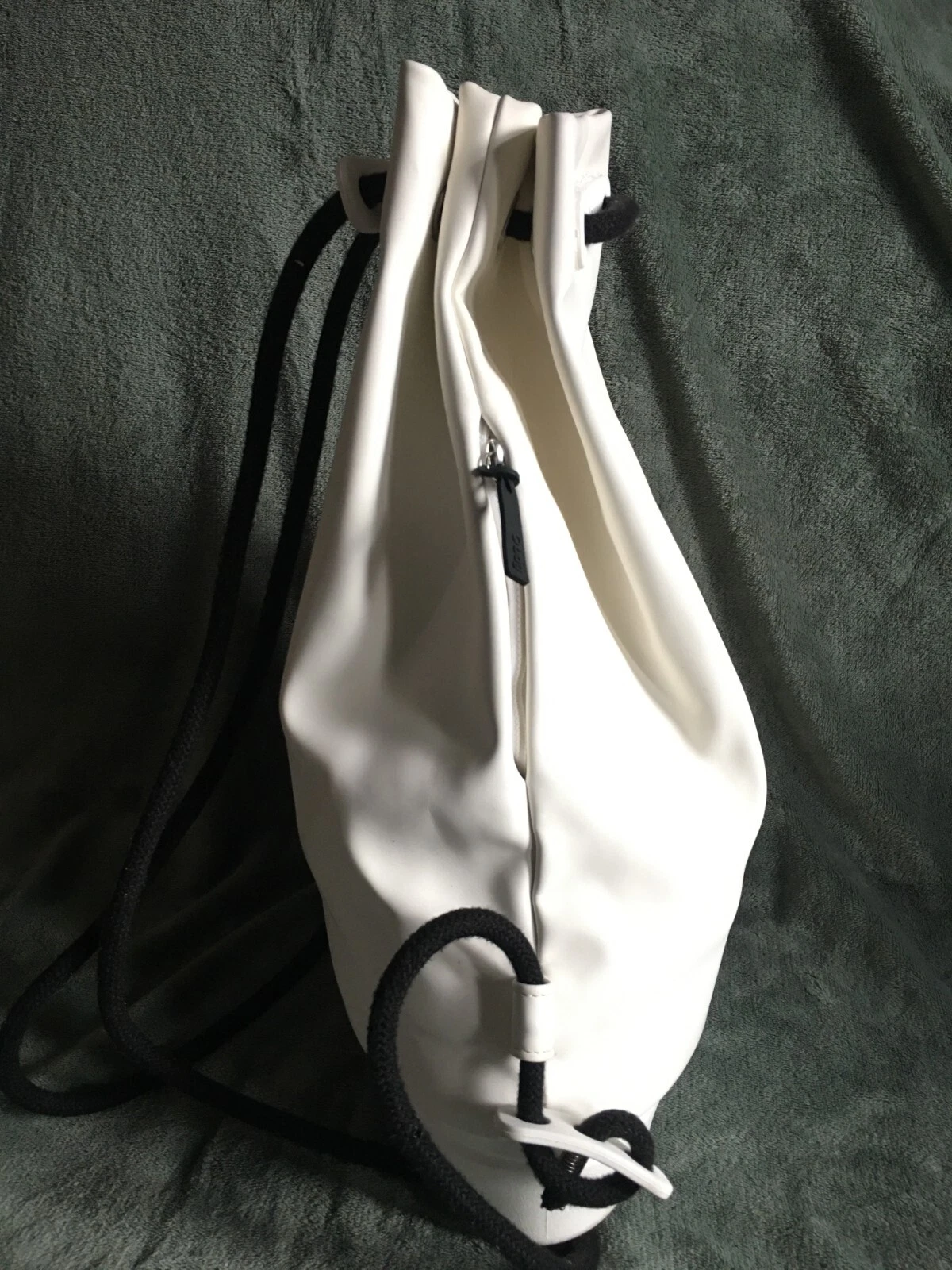 O Bag White Adjustable Drawstring Backpack Italy - O Bag