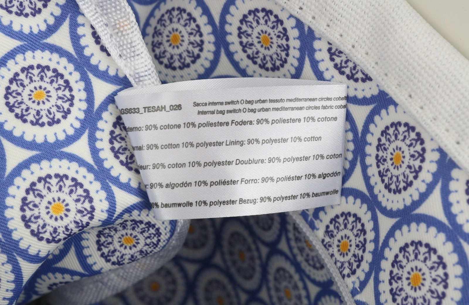 O Bag Urban Women's Bag OS White Double Handles Pattern Lining Trapezoid Tote - O Bag