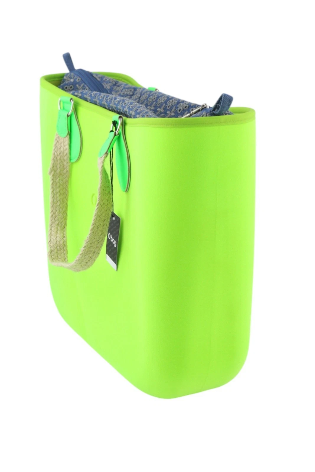 O Bag Armenia Women's Bag OS Neon Green Inner Double Handle Tote Bag Logo - O Bag