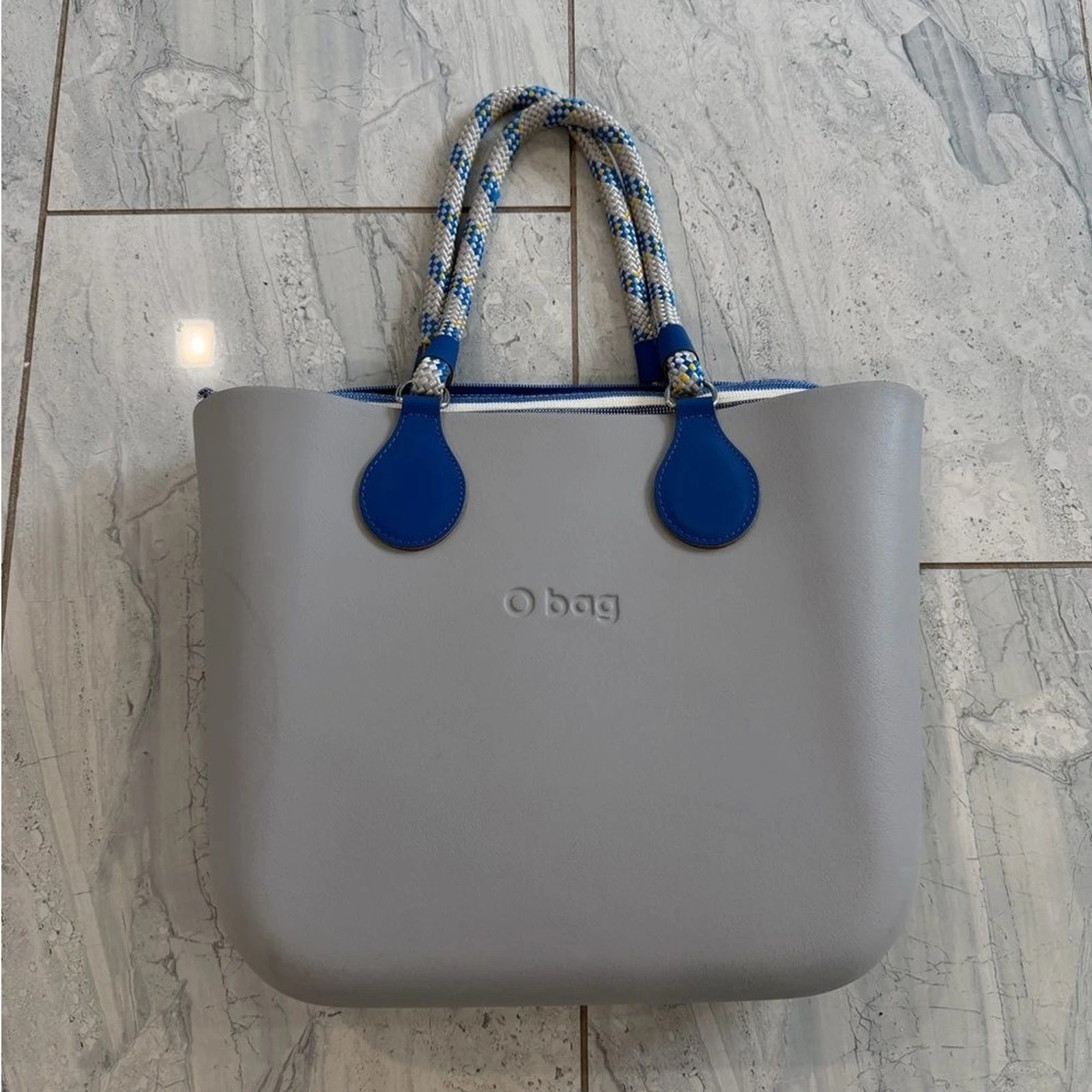 O bag Grey & Blue Rope Handle Tote – Nautical Chic - O Bag