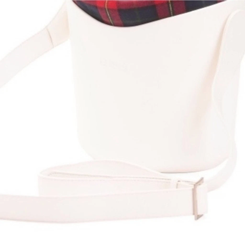 NEW! O BAG Plaid Drawstring Crossbody Bucket Purse. - O Bag