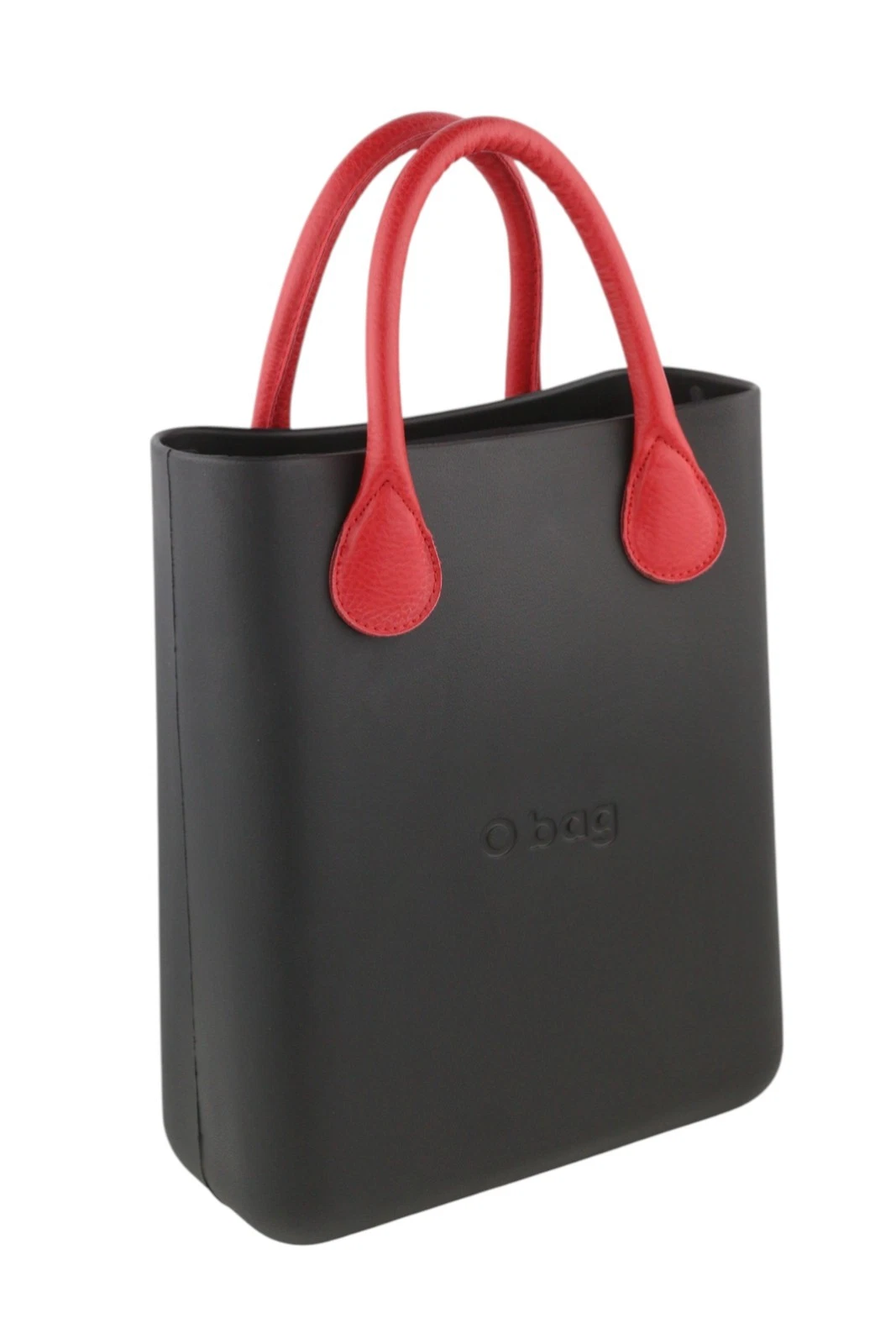 O Bag Chic Women Bag OS Black Red Double Handle Inner Pouch Square Tote - O Bag