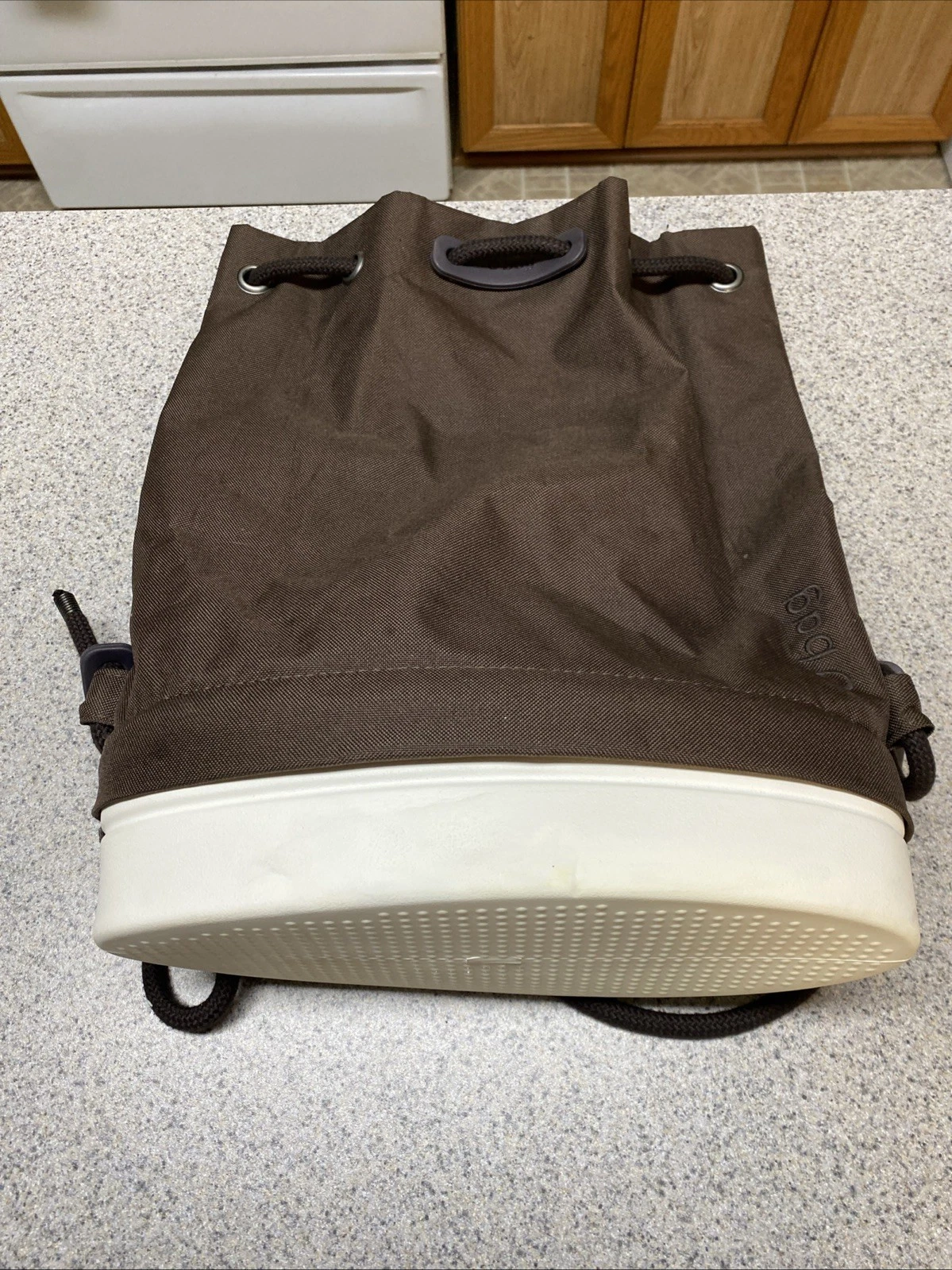 O Bag Obag Brown Bucket Bag Tote EVA & Canvas Drawstring Backpack Made In Italy - O Bag