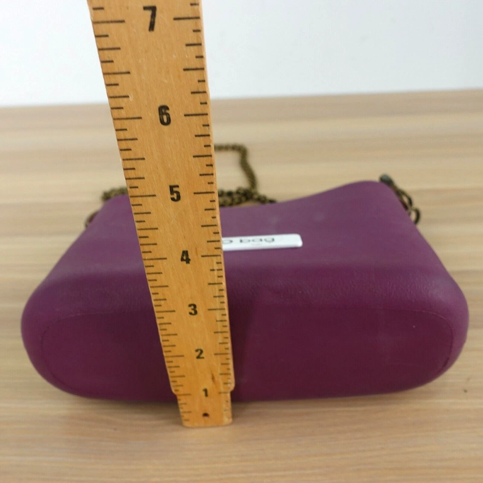Plum Crossbody Purse Sling Gold Chain Small Italian Rubber Bag Clutch ITALY - O Bag