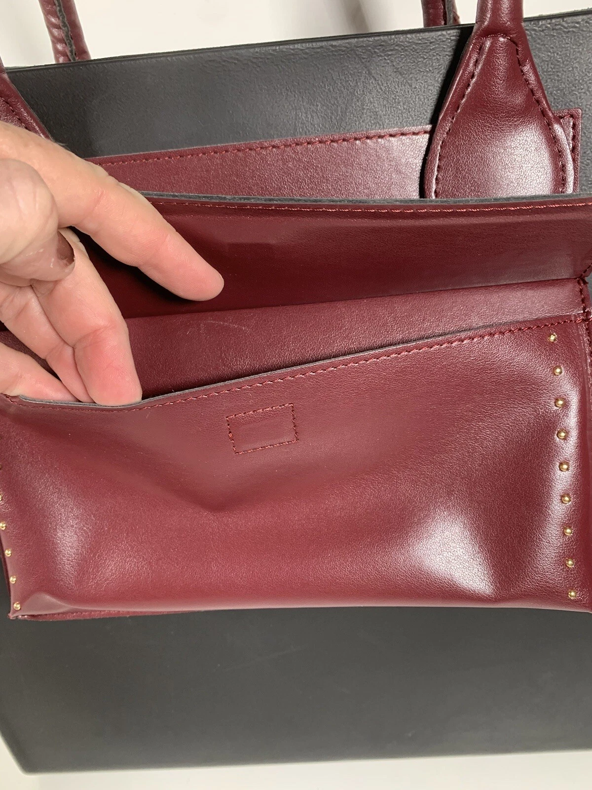 oBag Classic Black/Plum Purple Handles Large Bag Tote Italy AS-IS O Bag - O Bag