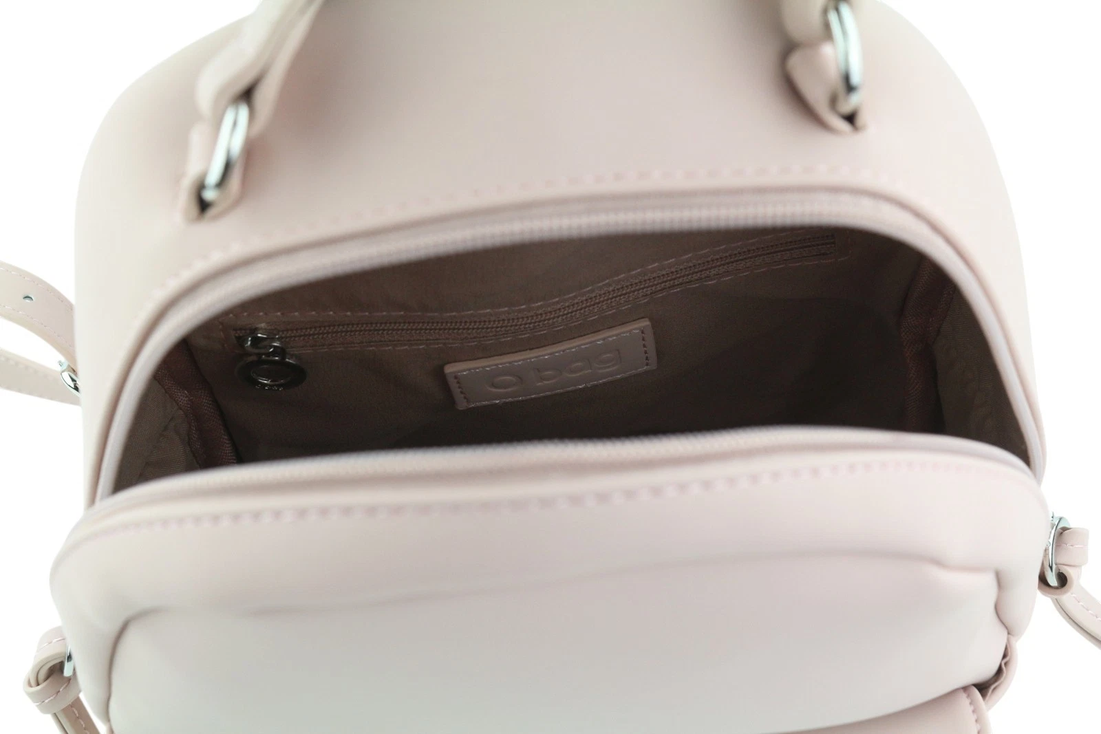 O Bag Sofia Women Bag OS Light Pink Double Handle Backpack Zip Closure Logo - O Bag