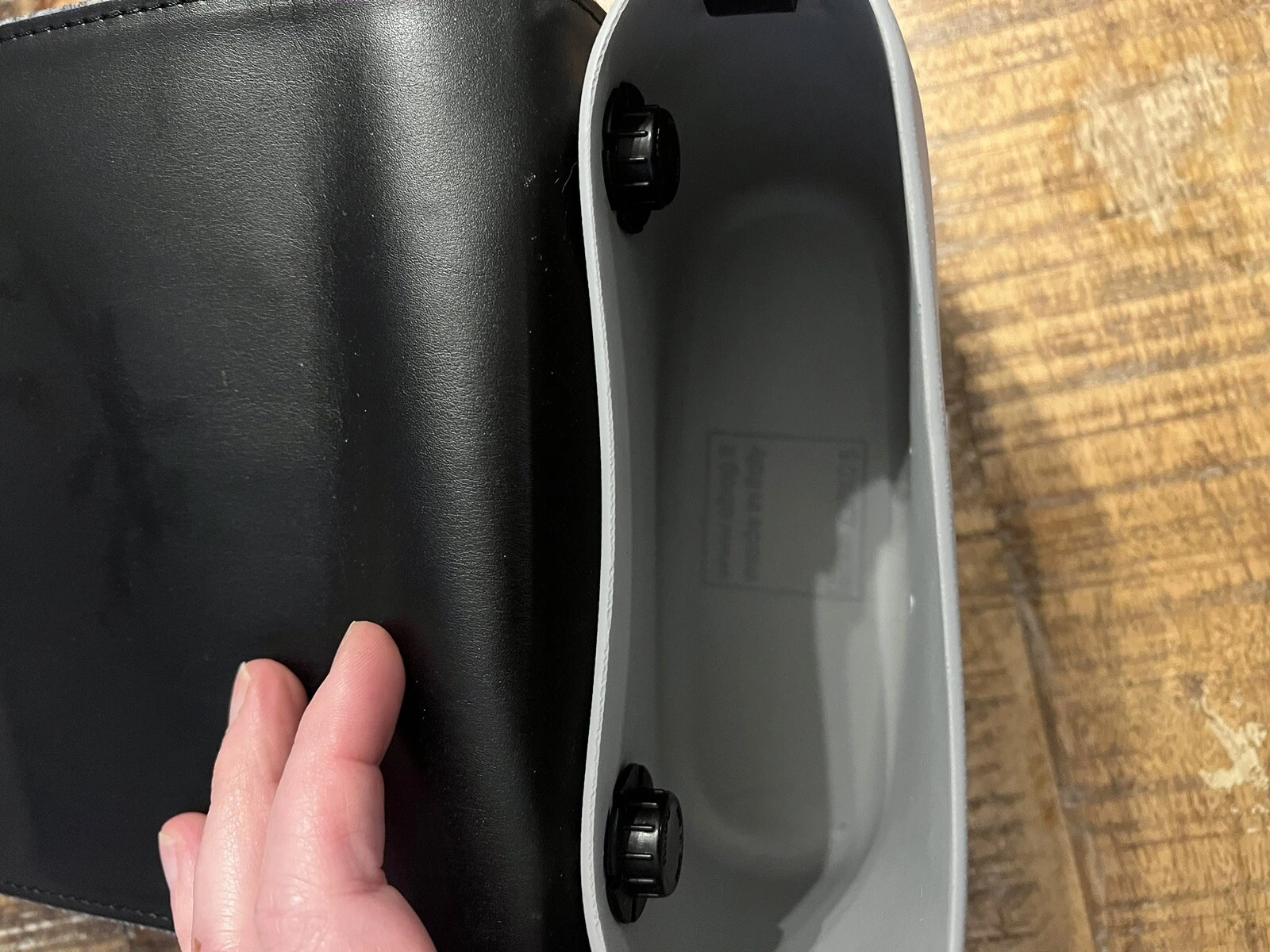 O Bag Italy flap purse with chain strap gray/ blue - O Bag