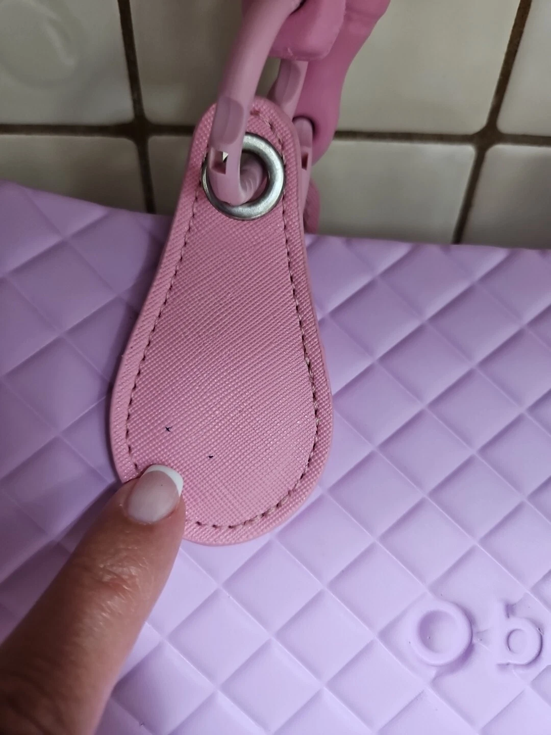 O Bag Tote Lilac Purple Washable Double Shoulder Handbag Lined Beach Scene Tote - O Bag