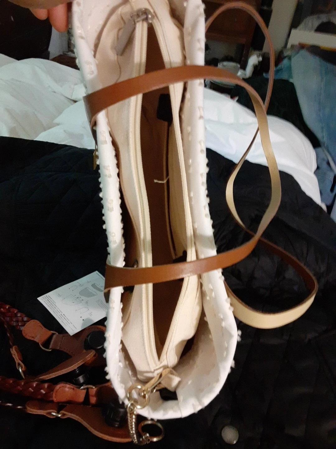 Obag 2 Way Taupe Plastic Tote Bag Italy - O Bag