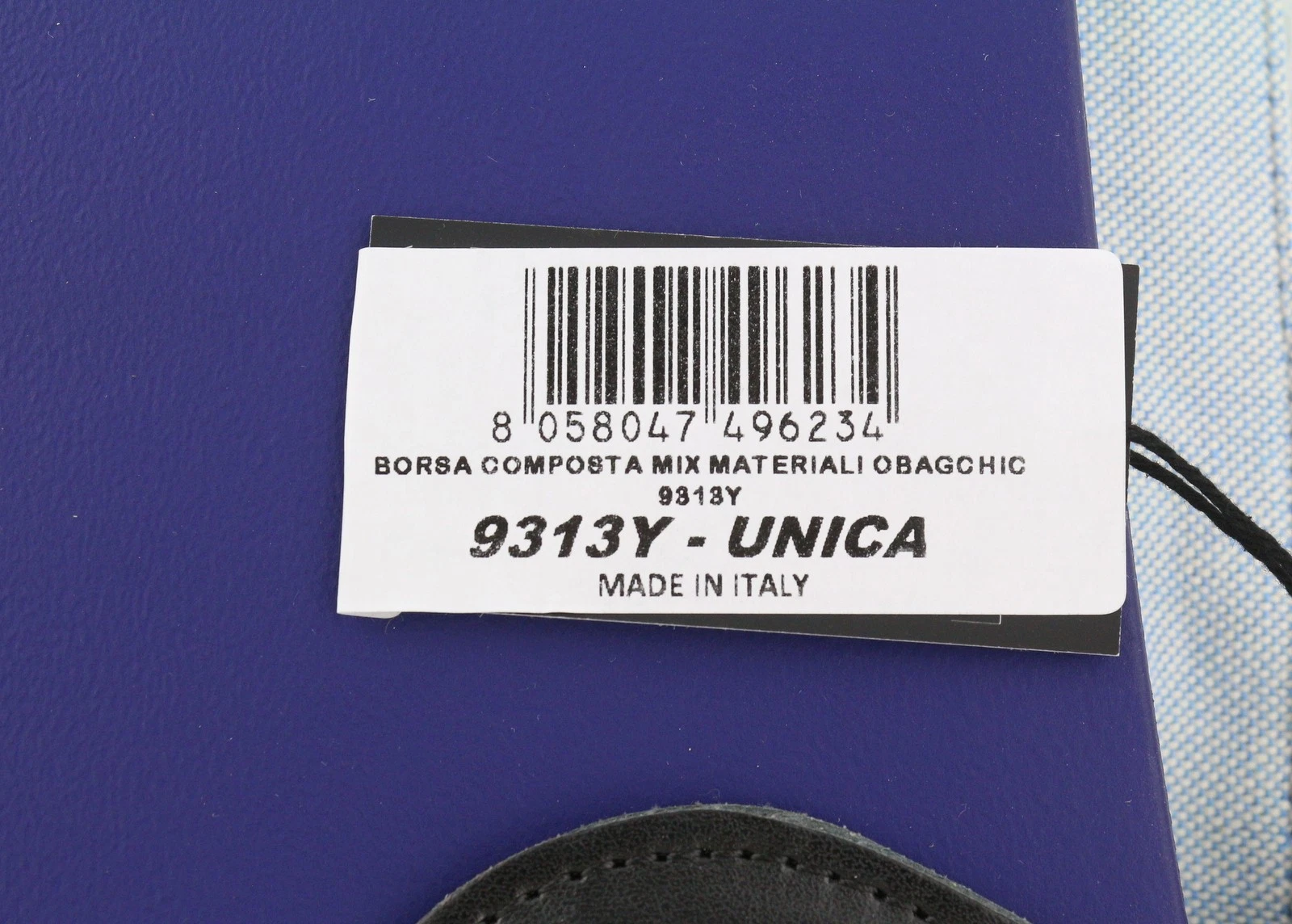 O Bag Chic Women Bag OS Blue Twin Handles Inner Pouch Mini Square Tote Logo - O Bag