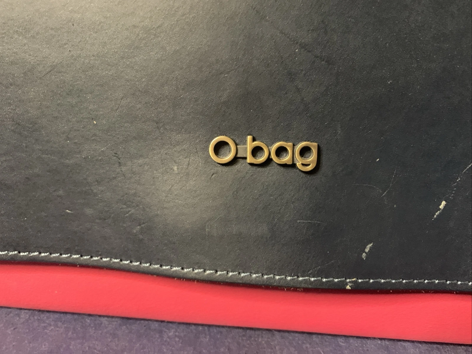 O Bag Pink Handbag - Made in Italy - White Removable Lining - Blue Top - O Bag