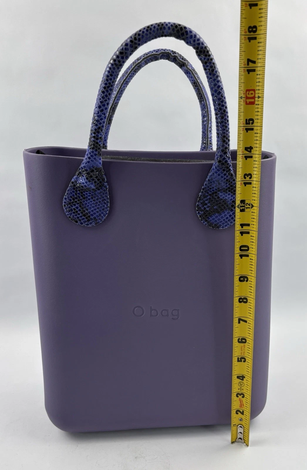 O Bag Italian Waterproof Purple Handbag Purse w/Removable Liner - O Bag