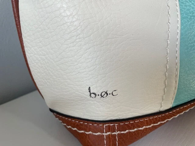 B O.C. Teal Blue & White Faux Leather Shoulder Bag - O Bag