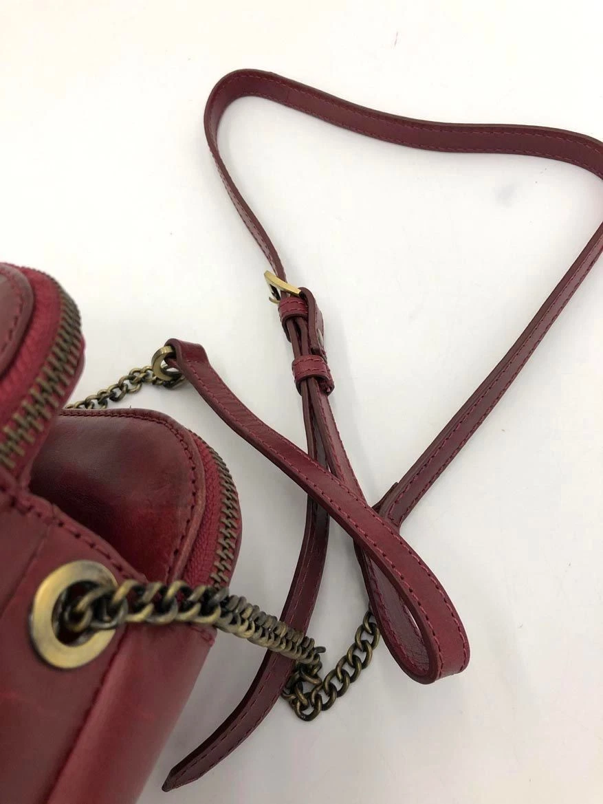 O My Bag Wine Red Leather Chain Shoulder Bag Used Ladies From Japan - O Bag