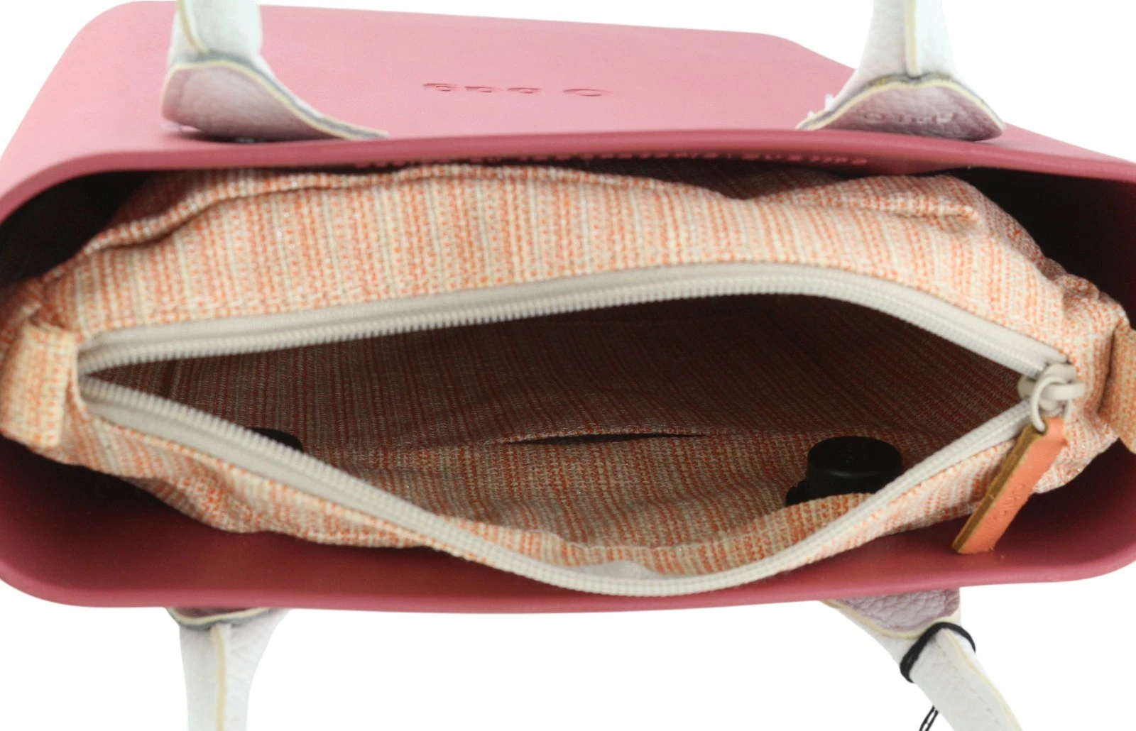 O Bag Chic Women Bag OS Pink Dual Handles Inner Pouch Mini Square Tote Logo - O Bag