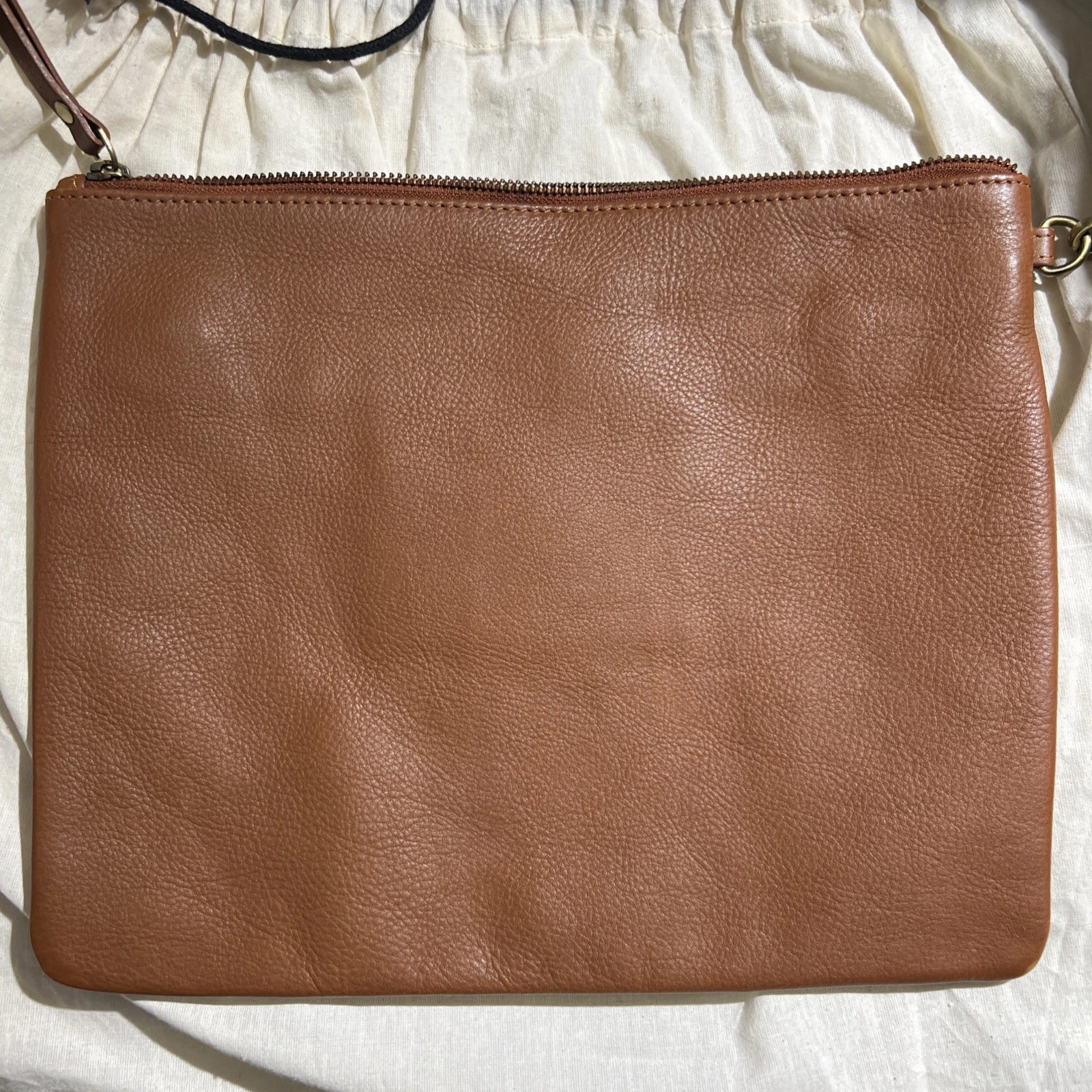 O My Bag Amsterdam Large Clutch Brown Cognac Classic Leather Wristlet Bag Wallet - O Bag