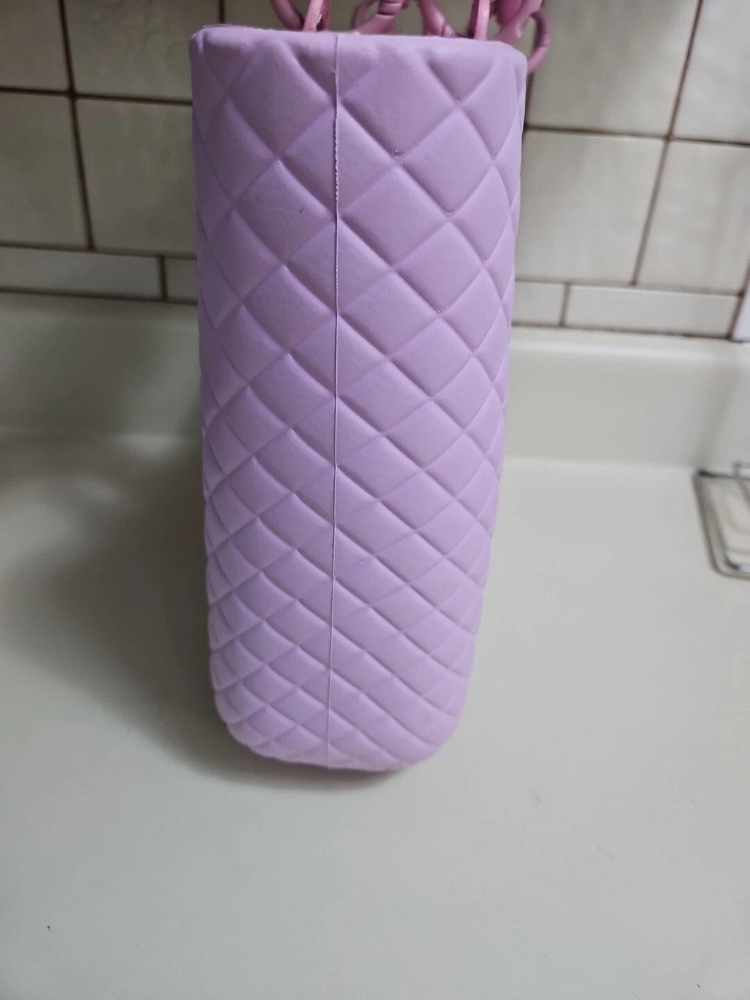 O Bag Tote Lilac Purple Washable Double Shoulder Handbag Lined Beach Scene Tote - O Bag