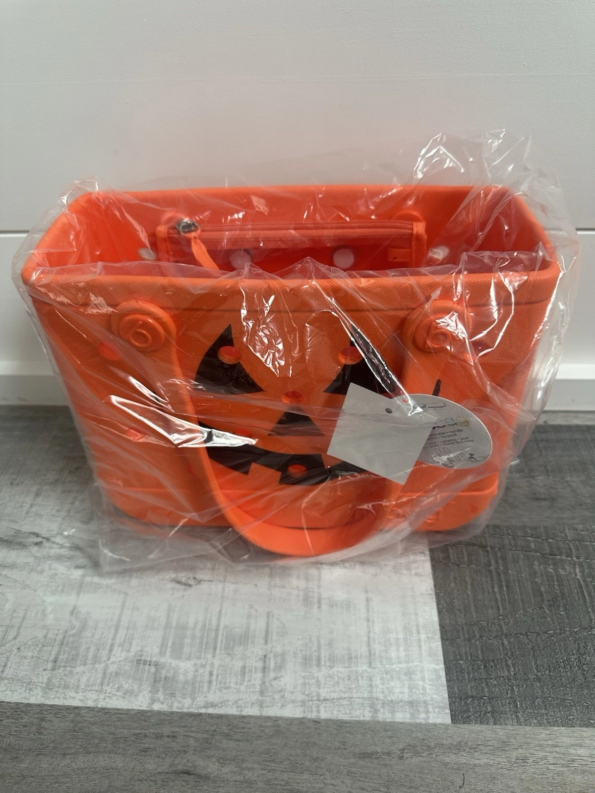 Bitty Bogg Bag Bogg-O-Lantern Halloween Orange Treat Tote Size Small - O Bag