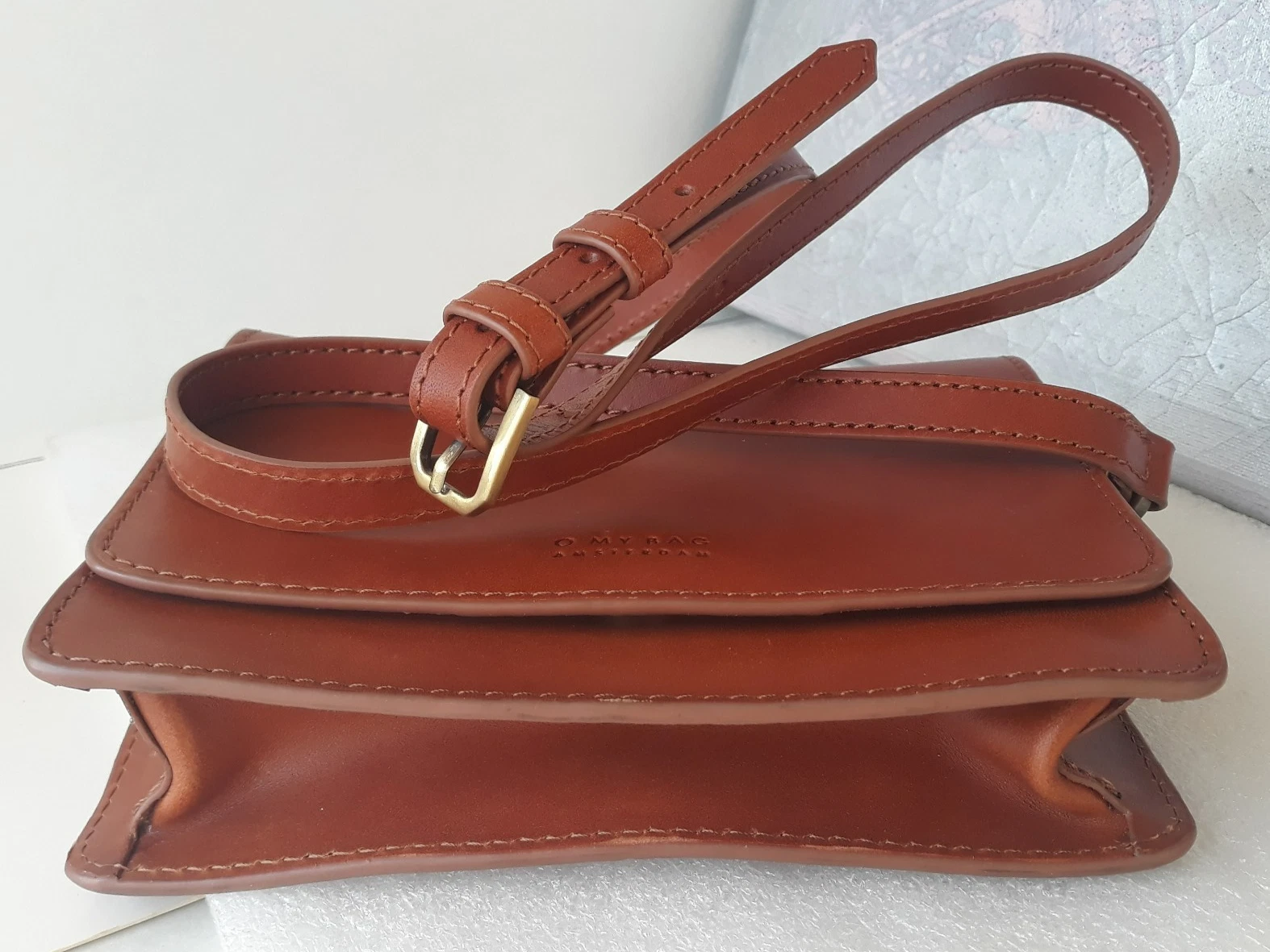 O MY BAG ~ Amsterdam ~ Crossbody Small Bag Purse Brown Leather ~ Magnetic ~ New - O Bag