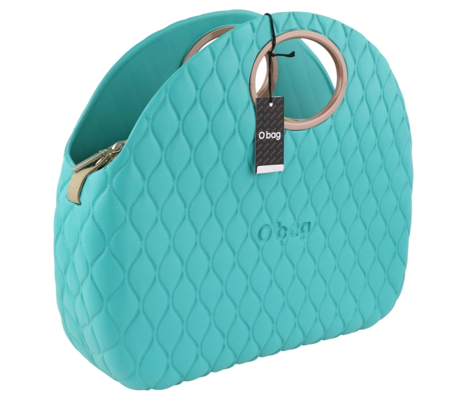 O Bag Moon Women's Bag OS Blue Mint Quilted Handle Inner Pocket - O Bag