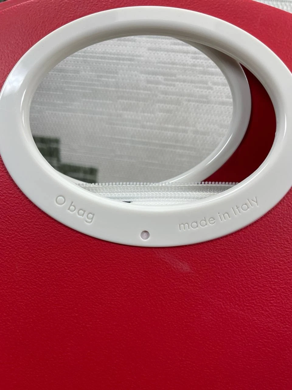 O Bag Womens Half-Moon Red Large Top Zip Detachable Adjustable Strap Crossbody - O Bag