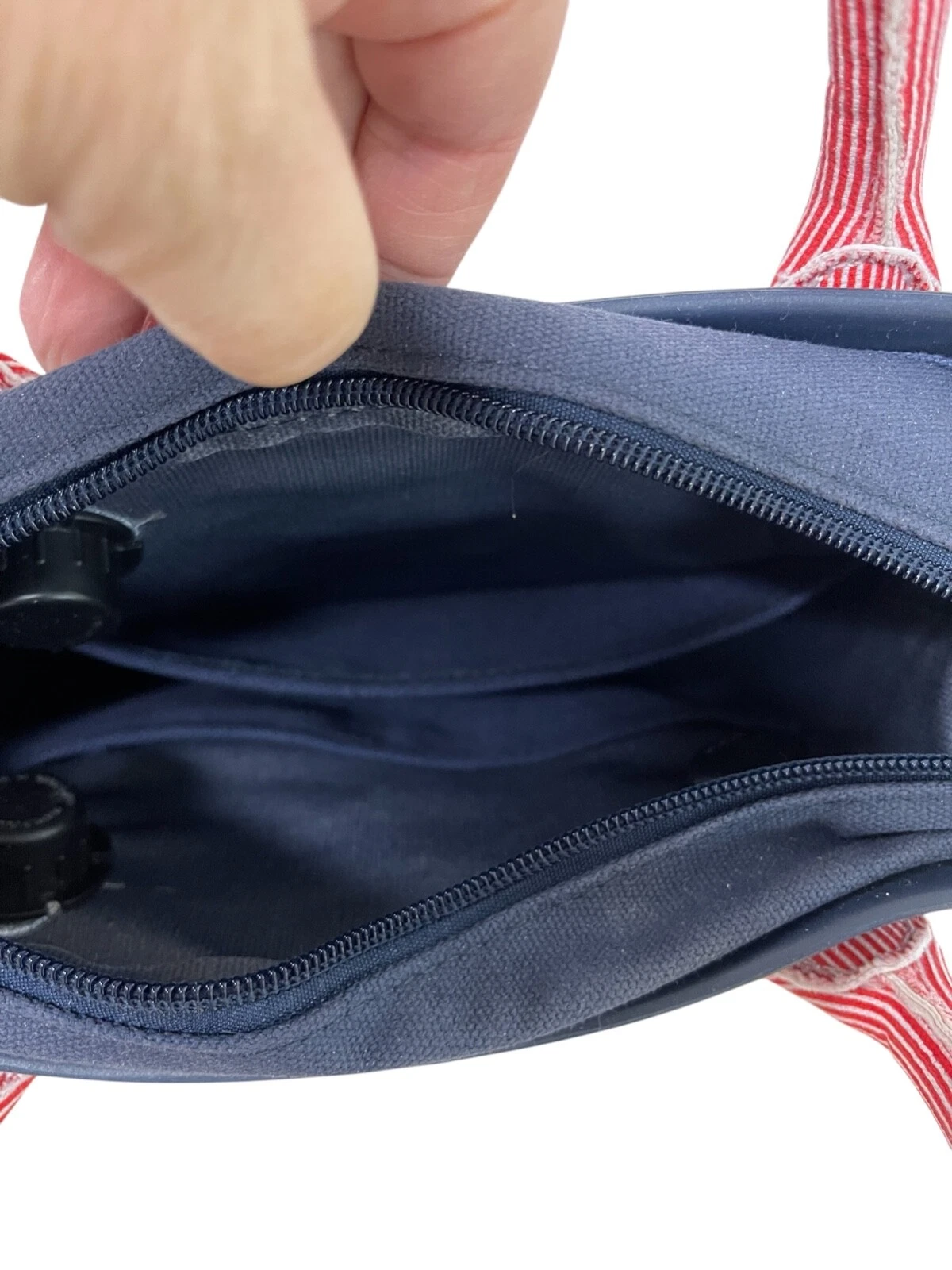 O bag Made in Italy Bucket Basket Tote Satchel Bag Navy Blue w/ Zippered Liner - O Bag