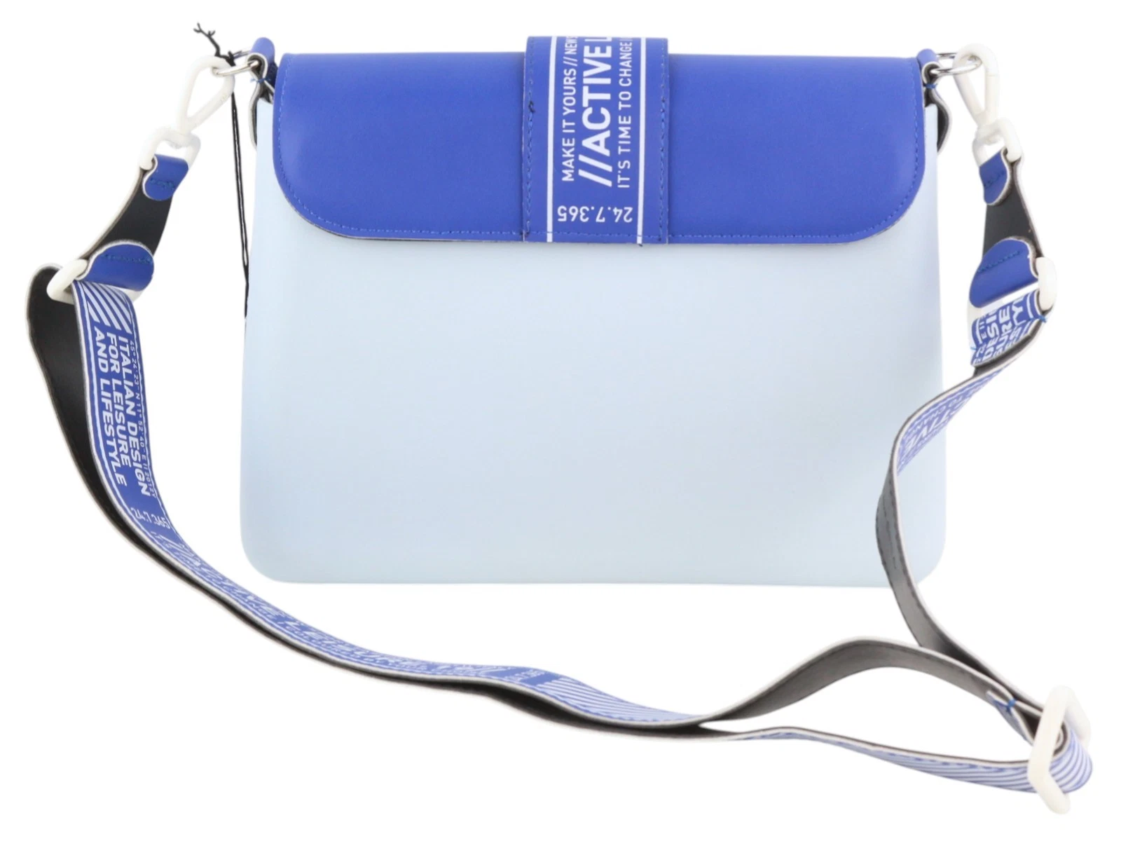 O Bag Glam Women Bag OS Blue Pattern Adjustable Strap Clasp Crossbody - O Bag